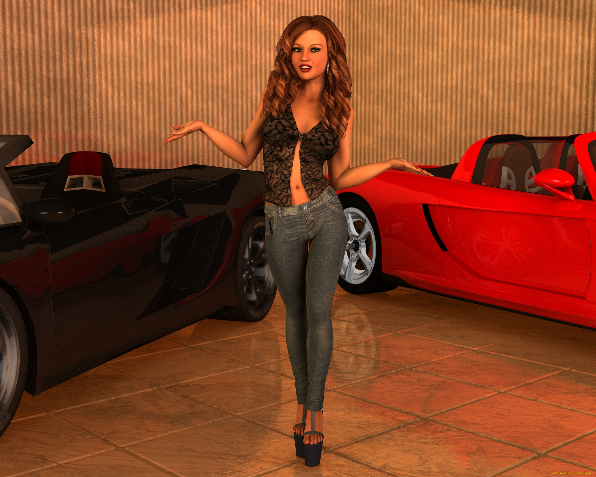 , 3d car&girl, , , , 